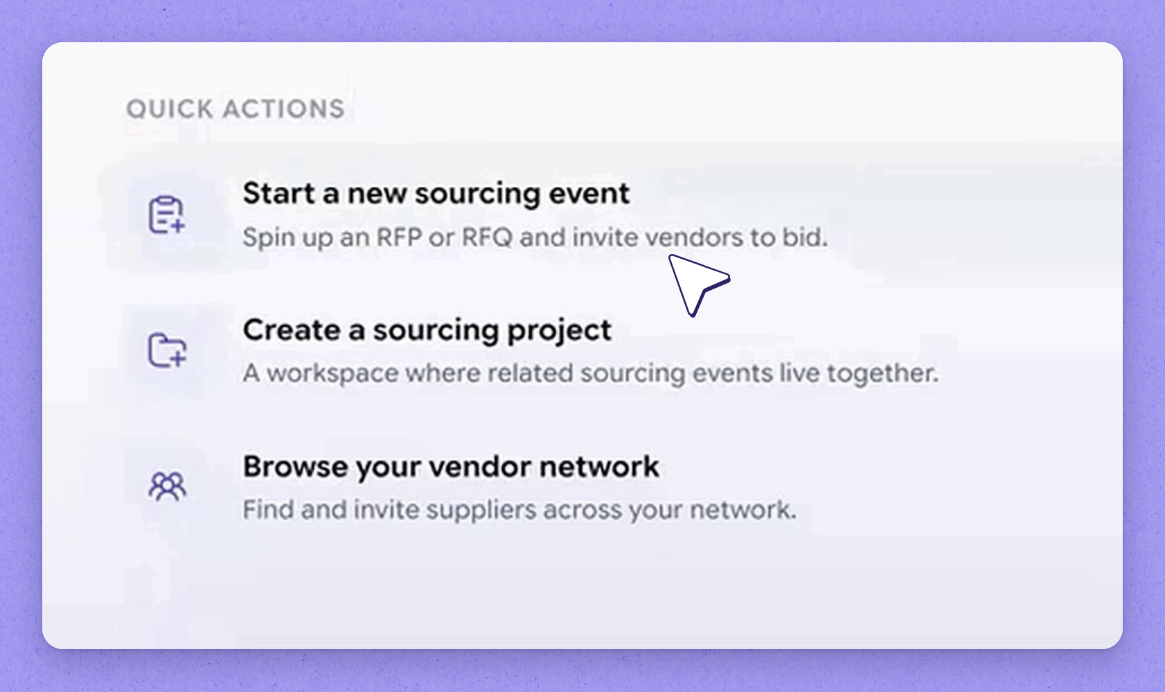 Start on the Sourcing dashboard