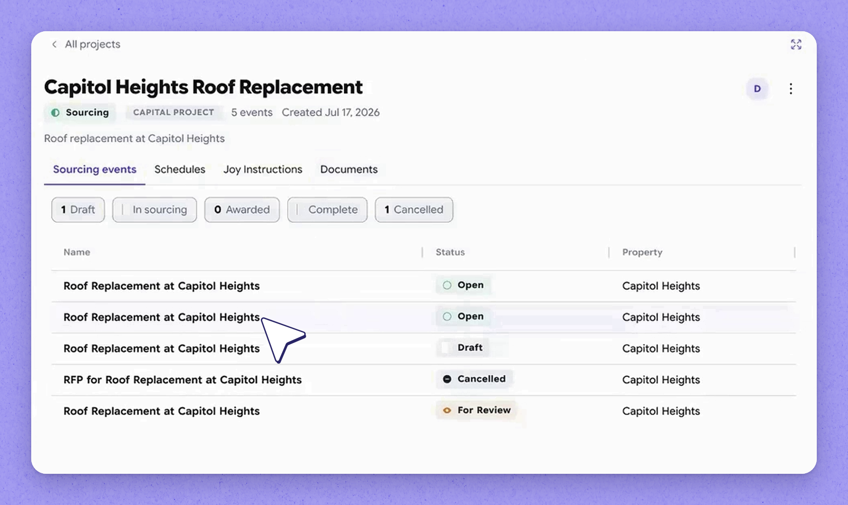 Projects — a lightweight area