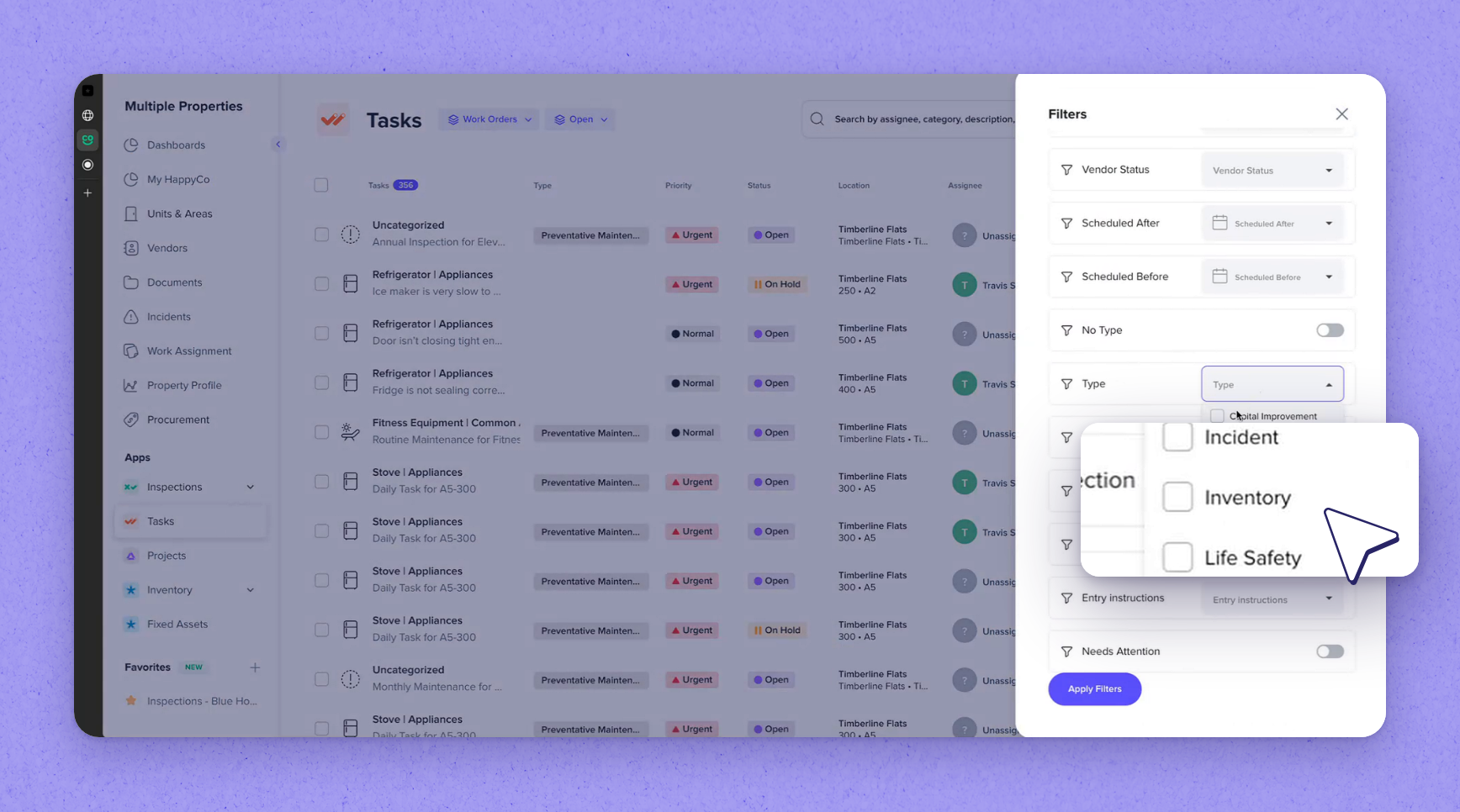 Find the capture work order in the app